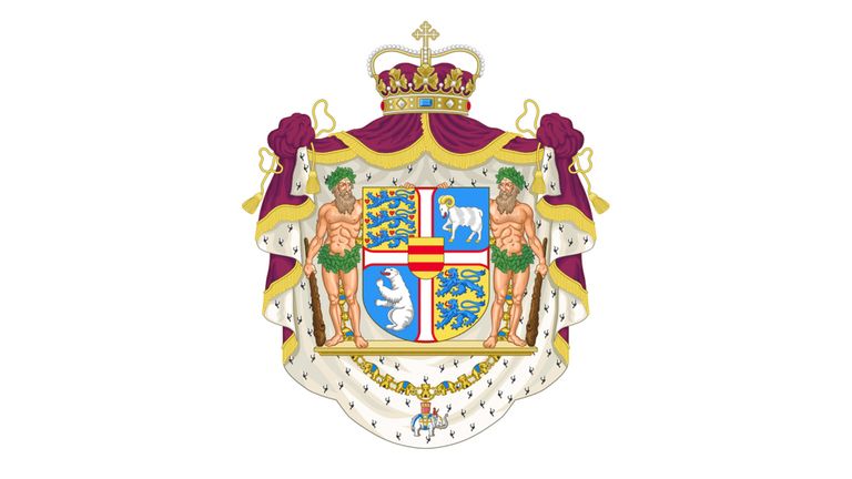 The Danish King's coat of arms as of 2025. Pic: Kongehuset