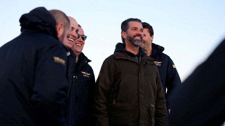 Donald Trump Jr. visits Nuuk, Greenland, on Tuesday, January 7, 2025. Donald Trump Jr. is on a private visit to Greenland. Emil Stach/Ritzau Scanpix/via REUTERS ATTENTION EDITORS - THIS IMAGE WAS PROVIDED BY A THIRD PARTY. DENMARK OUT. NO COMMERCIAL OR EDITORIAL SALES IN DENMARK.