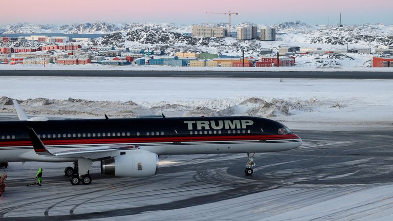 Donald Trump Jr. visits Nuuk, Greenland, on Tuesday, January 7, 2025. Donald Trump Jr. is on a private visit to Greenland. Emil Stach/Ritzau Scanpix/via REUTERS ATTENTION EDITORS - THIS IMAGE WAS PROVIDED BY A THIRD PARTY. DENMARK OUT. NO COMMERCIAL OR EDITORIAL SALES IN DENMARK.