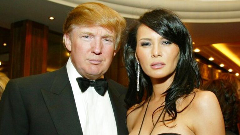 Donald Trump and Melania, who was Melania Knauss at the time, in April 2004. Pic: AP/Stuart Ramson