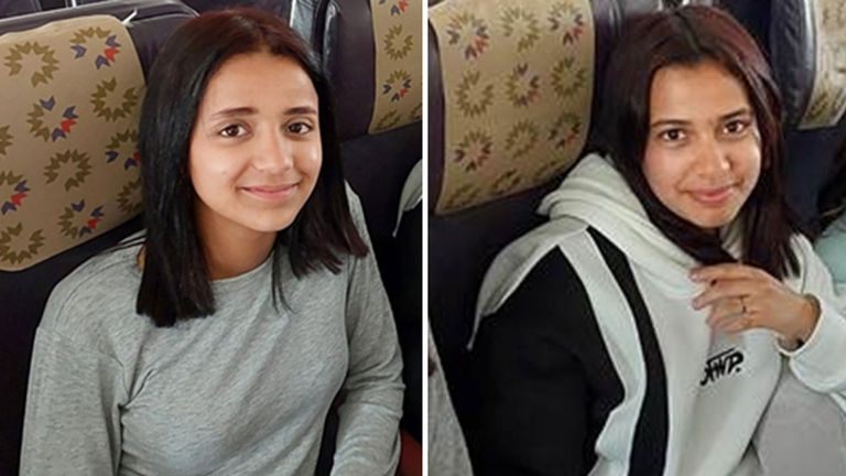 Douae and Houda from Morocco have been reported missing.
Pic Met Poilice/PA