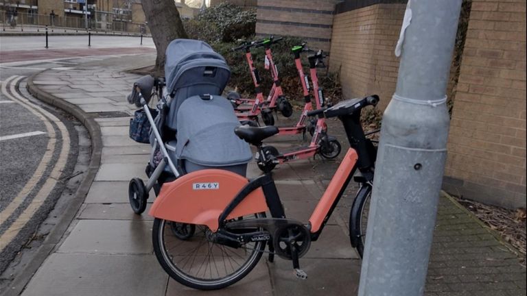 Critics say poorly parked E-bikes can make life difficult for disabled people