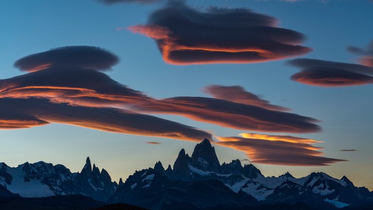 Lenticular clouds spotted near El Chalten in Argentina. Pic: VWPics/AP 