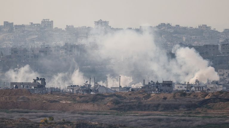 Smoke rises in northern Gaza as the conflict between Israel and Hamas continues. Viewed from Israel on January 14, 2025. Reuters/Amir Cohen TPX Picture of the Day