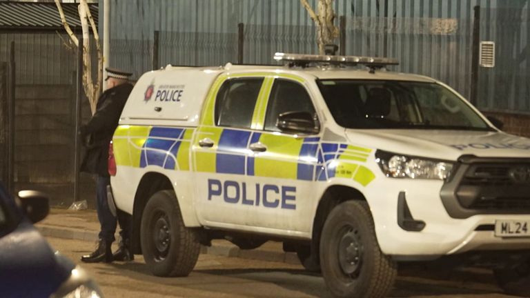 Police at the scene of the abattoir raid