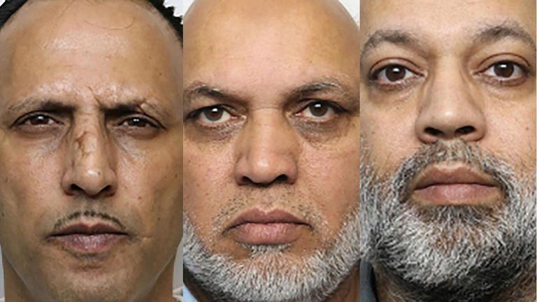 Ibrar Hussain, Imtiaz Ahmed and Fayaz Ahmed, were handed jail sentences - the latter two in their absence. Pic: PA