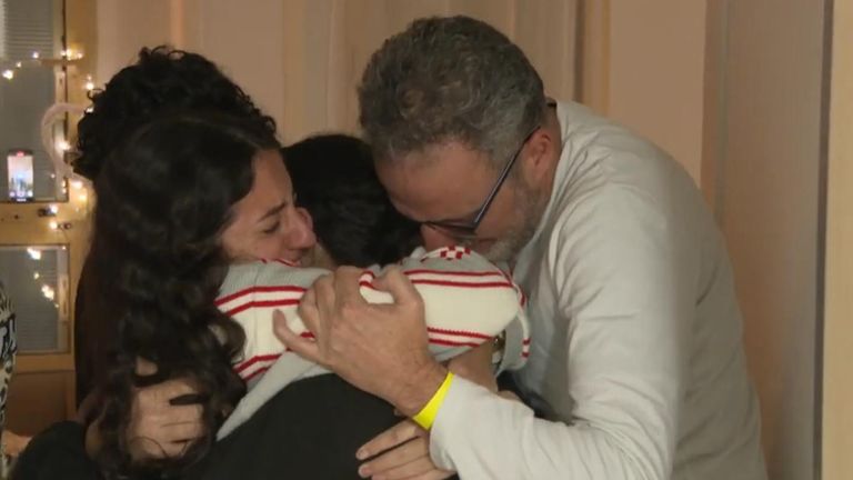 Released hostage reunite with families