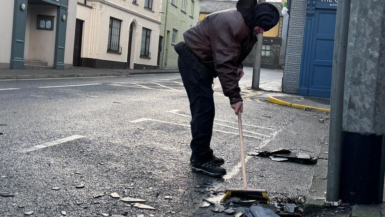 James Logan was taking tiles inside to make sure they didn't cause damage