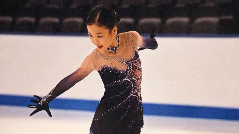 This recent handout photograph provided by The Skating Club of Boston shows club skater Jinna Han, who died in an airplane collision with a helicopter on Jan. 29, 2025 in Washington. (The Skating Club of Boston via AP)