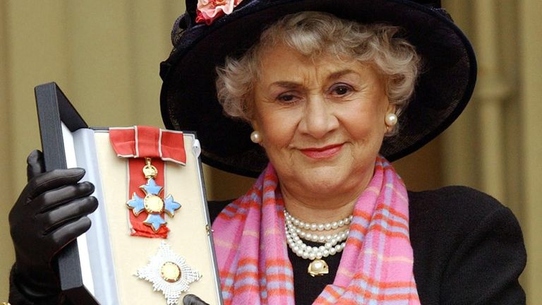 Joan Plowright after being made a Dame by the then Prince of Wales in 2004.
Pic: PA