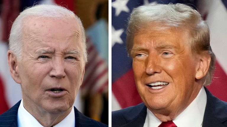 This combo image shows President Joe Biden, left, and President-elect Donald Trump, right. (AP Photo/Susan Walsh, left; Alex Brandon, right)