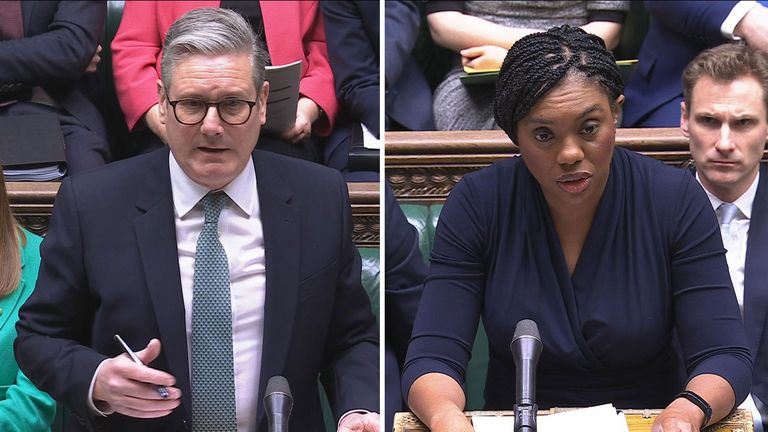 Sir Keir Starmer and Kemi Badenoch at PMQs