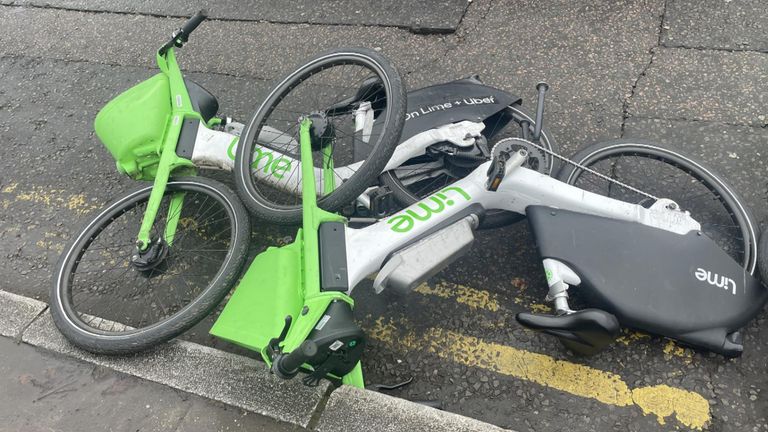 Critics say poorly parked E-bikes can make life difficult for disabled people