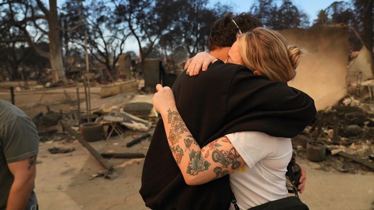 LA residents weep as they return to burned homes in Altadena