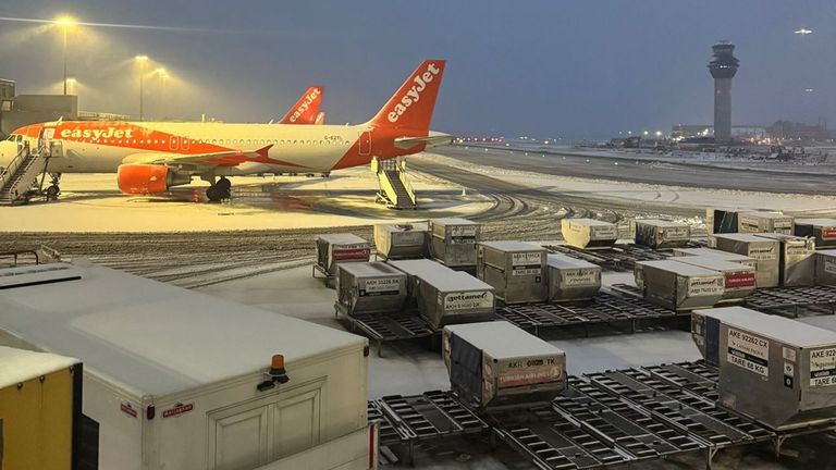 The view of a passenger stuck on Manchester Airport's runway this morning. Pic: Michael Taylor