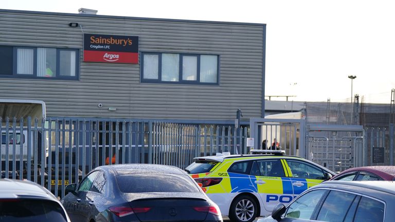 Five people were hurt at an Argos depot in Beddington, Croydon. Pic: PA