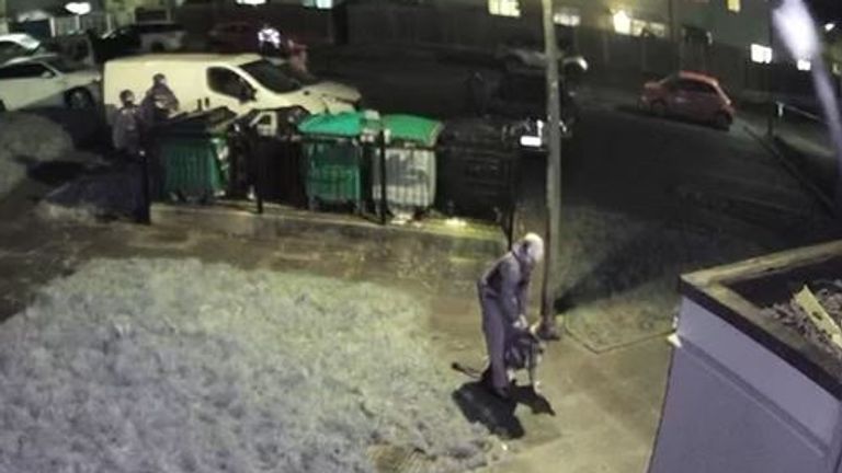 A doorbell camera captured police at the scene 