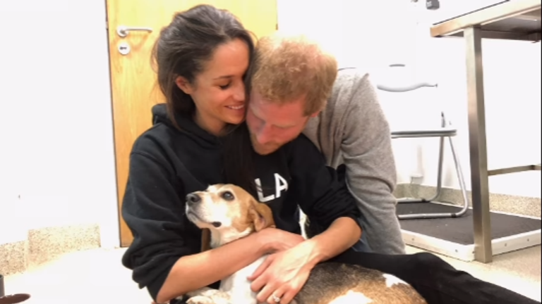 The Duke and Duchess of Sussex with Guy. Pic: Meghan, Duchess of Sussex