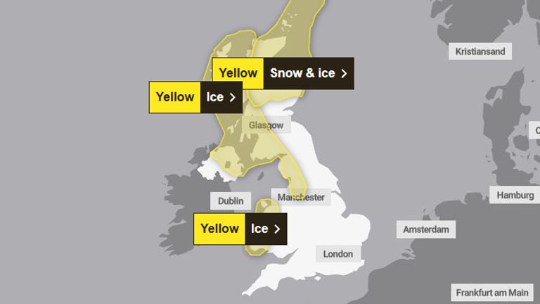 Friday's weather warnings. Pic: Met Office