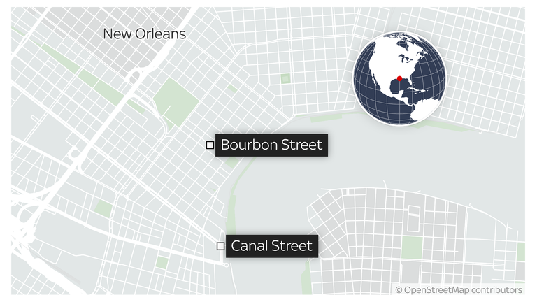 New Orleans attack map