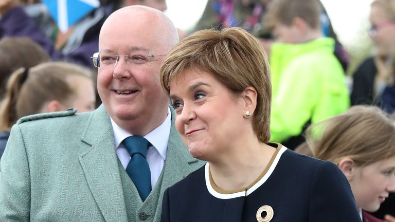 File photo dated 04/09/17 of the then First Minister Nicola Sturgeon with husband Peter Murrell on the Queensferry Crossing during the official opening of the new bridge across the Firth of Forth. Former first minister of Scotland Nicola Sturgeon and former SNP chief executive Peter Murrell have "decided to end" their marriage, she said in a post on social media. Issue date: Monday January 13, 2025.