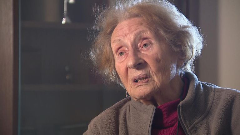 Susan Pollack, Auschwitz survivor
grab from Sky VT for correspondent piece 