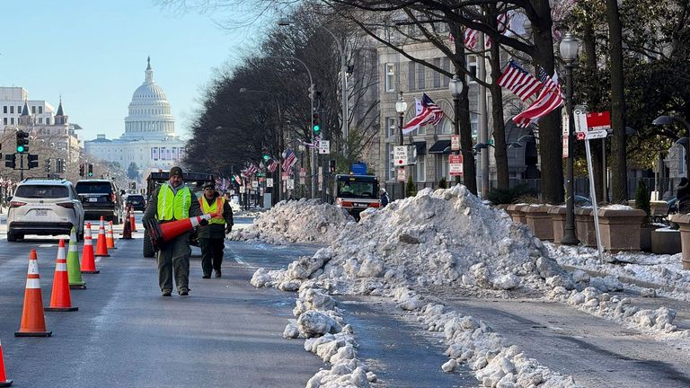 Security preparations are taking place in Washington DC. Pic: AP