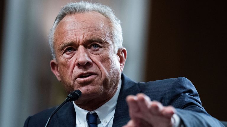 Robert F. Kennedy Jr during his confirmation hearing. Pic: AP