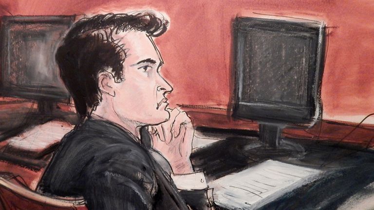 Ulbricht during his trial. Picture: AP