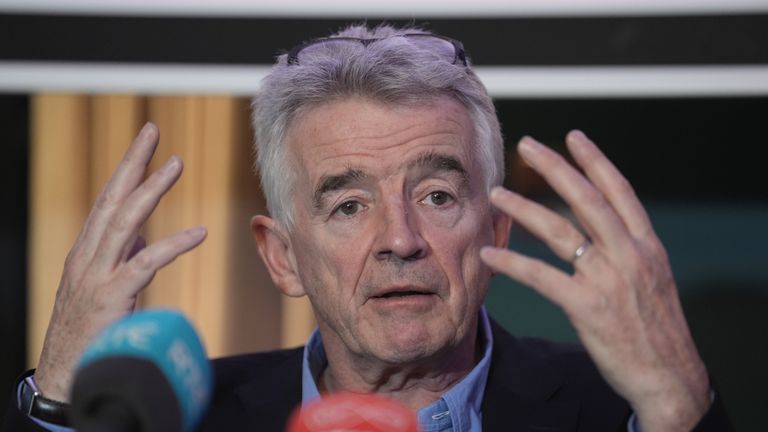 Ryanair chief executive Michael O'Leary speaks to journalists during a press conference at The Alex Hotel in Dublin. Picture date: Thursday October 3, 2024.