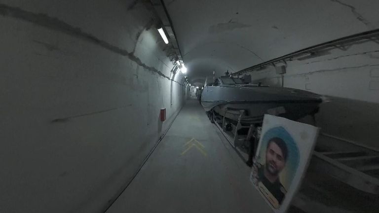 An underground tunnel with speed boats in it. Pic: APTN