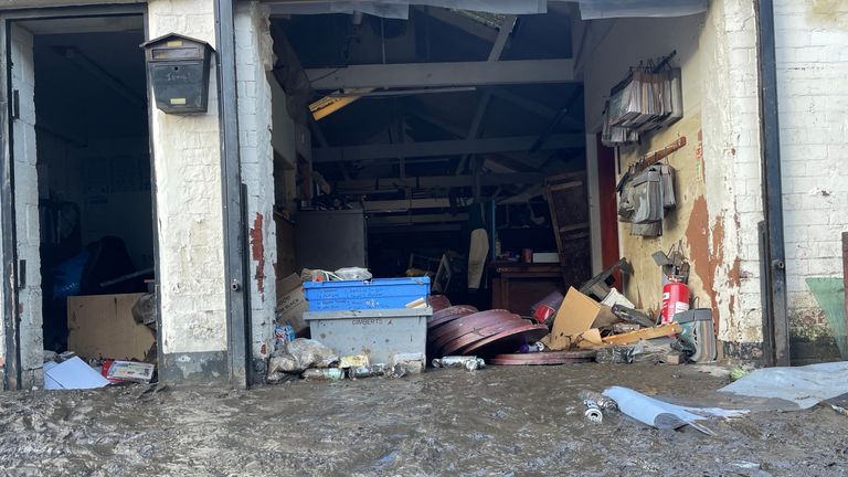 Damage done to John Hayes's furniture business in Stockport. 