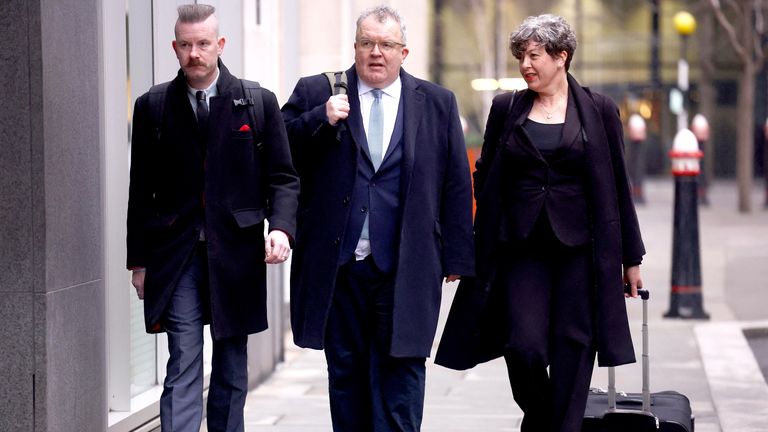 Tom Watson walks outside the Rolls Building.
Pic: Reuters