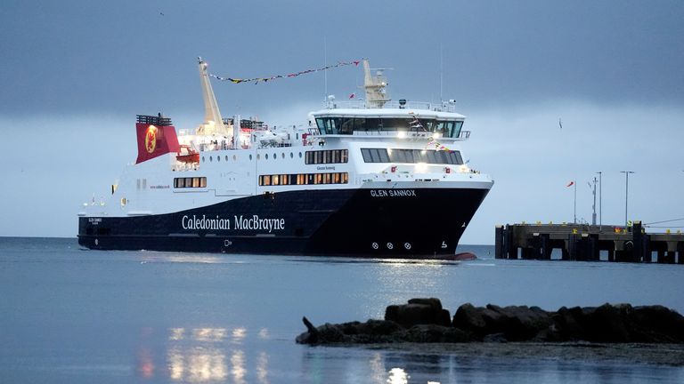 The Glen Sannox completed its first scheduled passenger voyage on Monday. Pic: PA