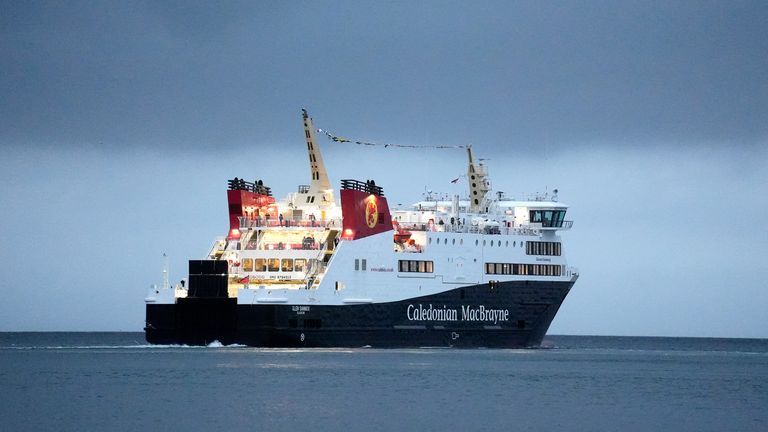 The Glen Sannox ferry journeys from Brodick on Isle of Arran to Troon.  Pic PA