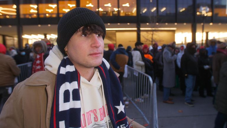 Brady, from Texas, in the queue outside Washington's Capital One Arena