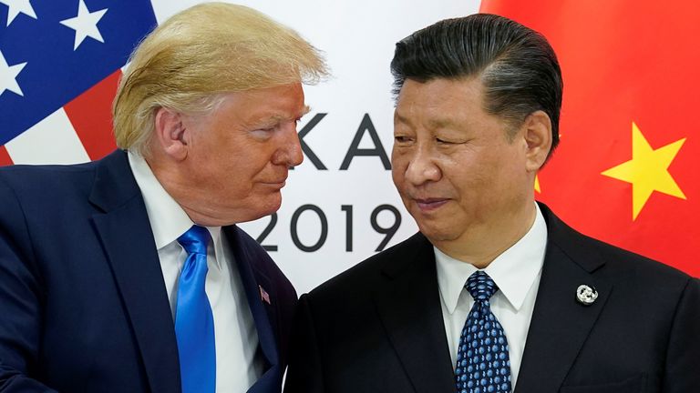 U.S. President Donald Trump meets with China's President Xi Jinping at the start of their bilateral meeting at the G20 leaders summit in Osaka, Japan, June 29, 2019. REUTERS/Kevin Lamarque