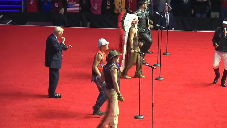 Trump shows off his dance moves to YMCA