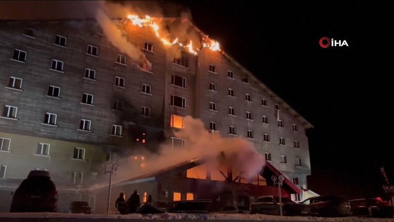 Turkey's interior minister said a fire at a popular ski resort has killed dozens of people. There were 234 people staying in the hotel.