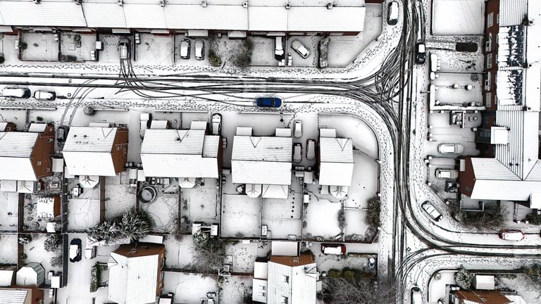 Snow blankets Lee Park in Liverpool. Pic: PA