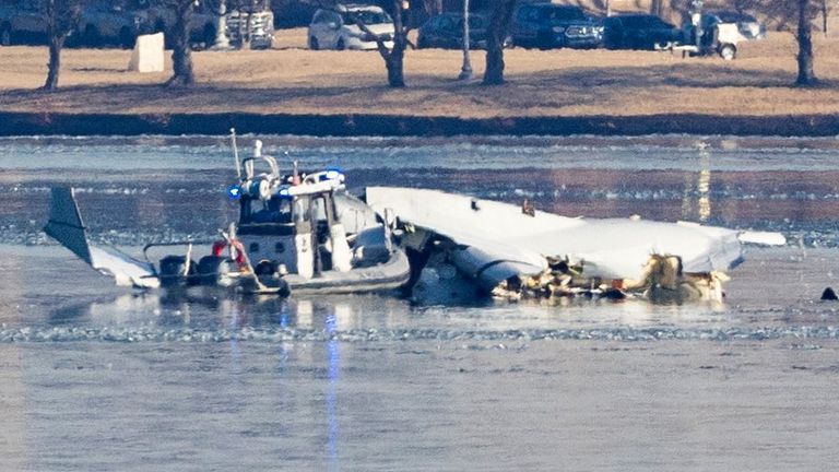 Pic: Jim Lo Scalzo/EPA-EFE/Shutterstock

Search efforts after passenger jet collided with military helicopter in Washington DC, USA - 30 Jan 2025
Rescue teams search the wreckage of a commercial airplane that collided with a military helicopter, in Washington, DC, USA, 30 January 2025.