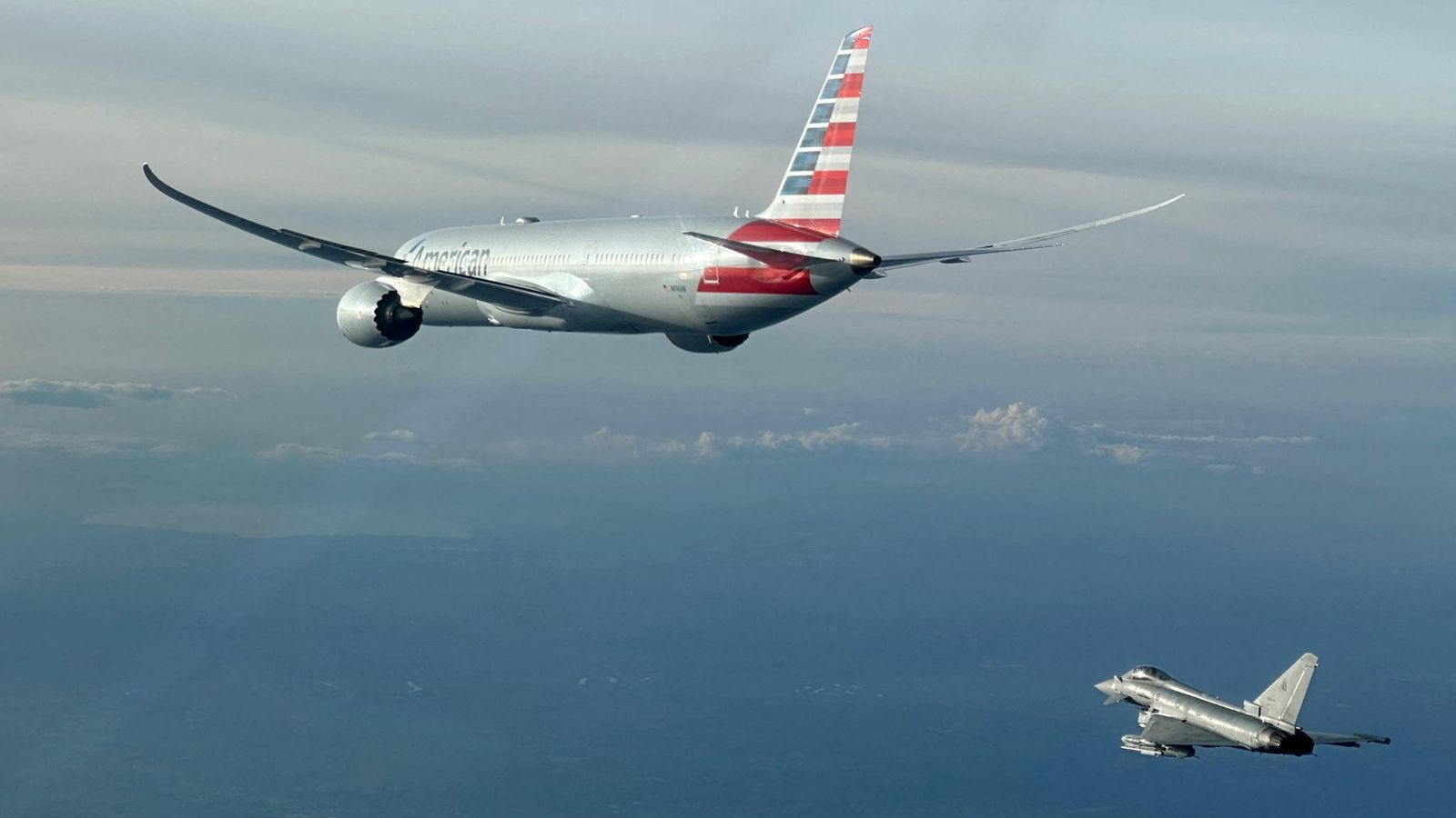 Diverted American Airlines flight escorted by Italian fighter jets after 'bomb threat'