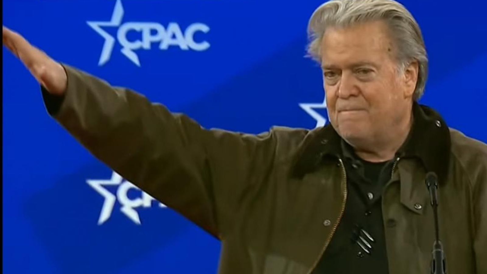 Former Trump adviser Steve Bannon accused of giving Nazi salute