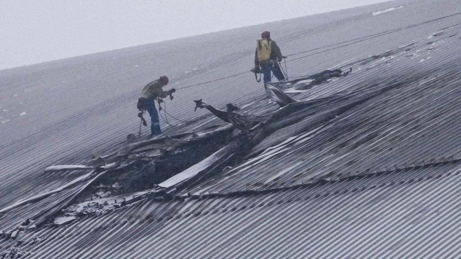 'Russian' drone smashes hole in Chernobyl protective shield and starts fire