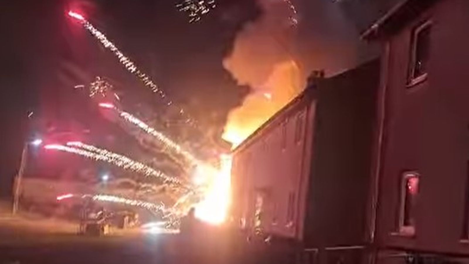 Children 'screaming in sheer terror' after van filled with fireworks set alight