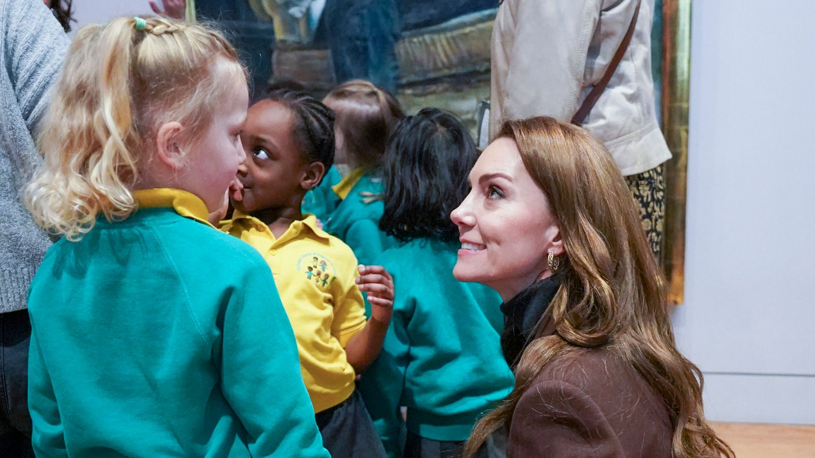 Kate joins young children on school trip