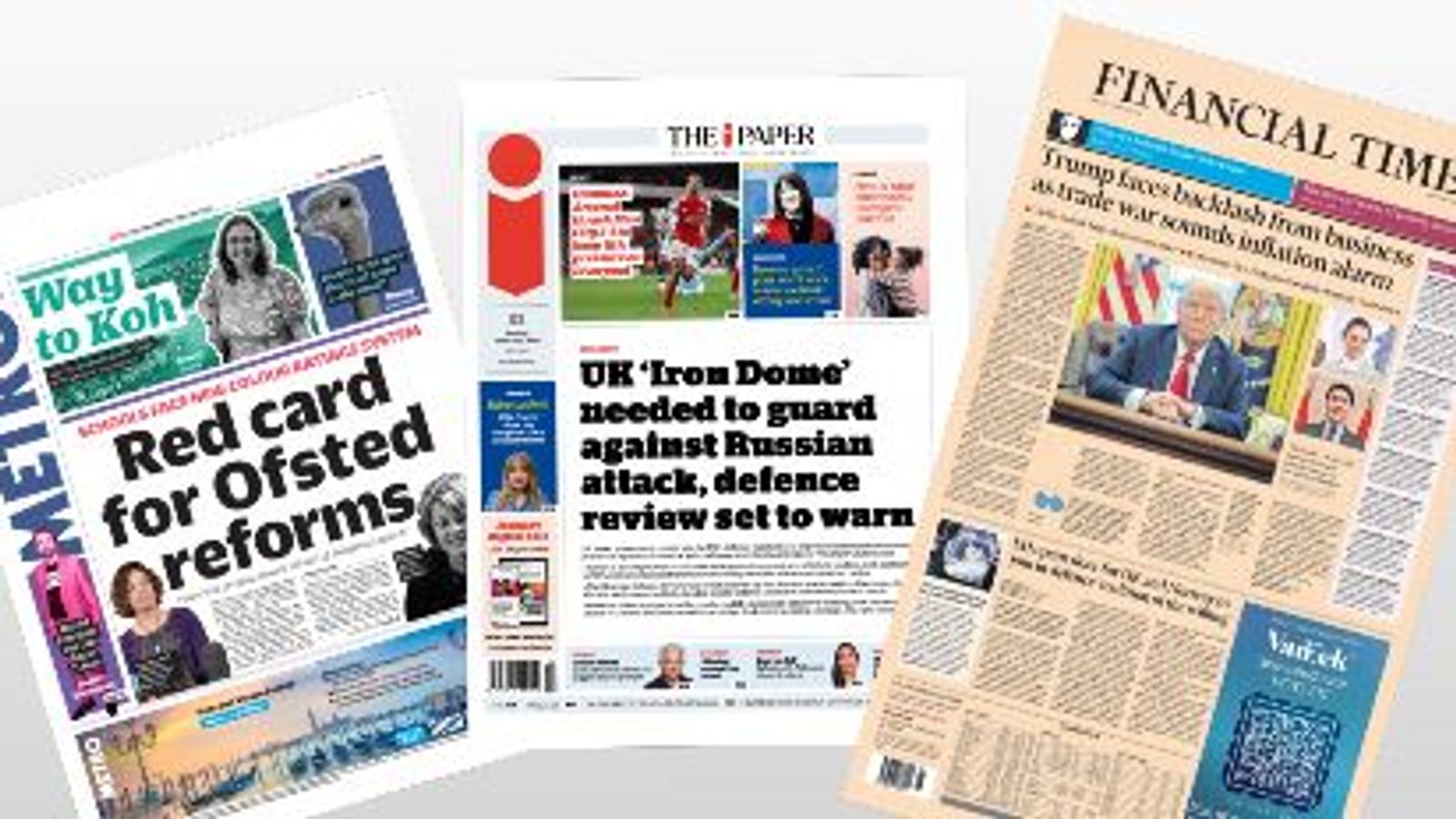 Monday's national newspaper front pages | UK News | Sky News