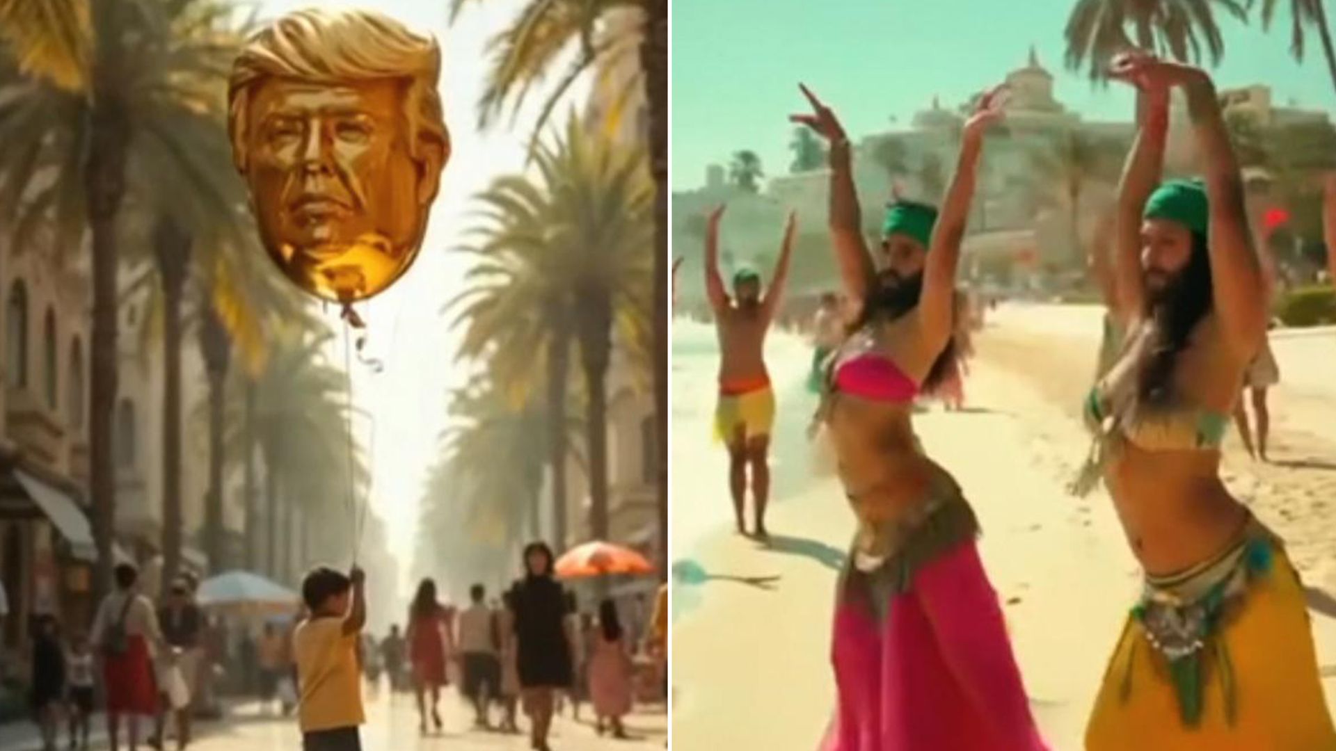 Netanyahu on a sunbed and golden statues - Trump shares bizarre AI video of vision for Gaza