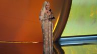 Beyonce accepting the award for best country album. Pic: AP