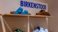 FILE -Birkenstock sandals are pictured in Birkenstock store in Frankfurt, Germany, Oct. 4, 2023. (AP Photo/Michael Probst, File)